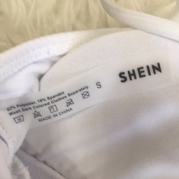 Shein Ribbed White High Leg Bikini Set - Picture 5 of 6